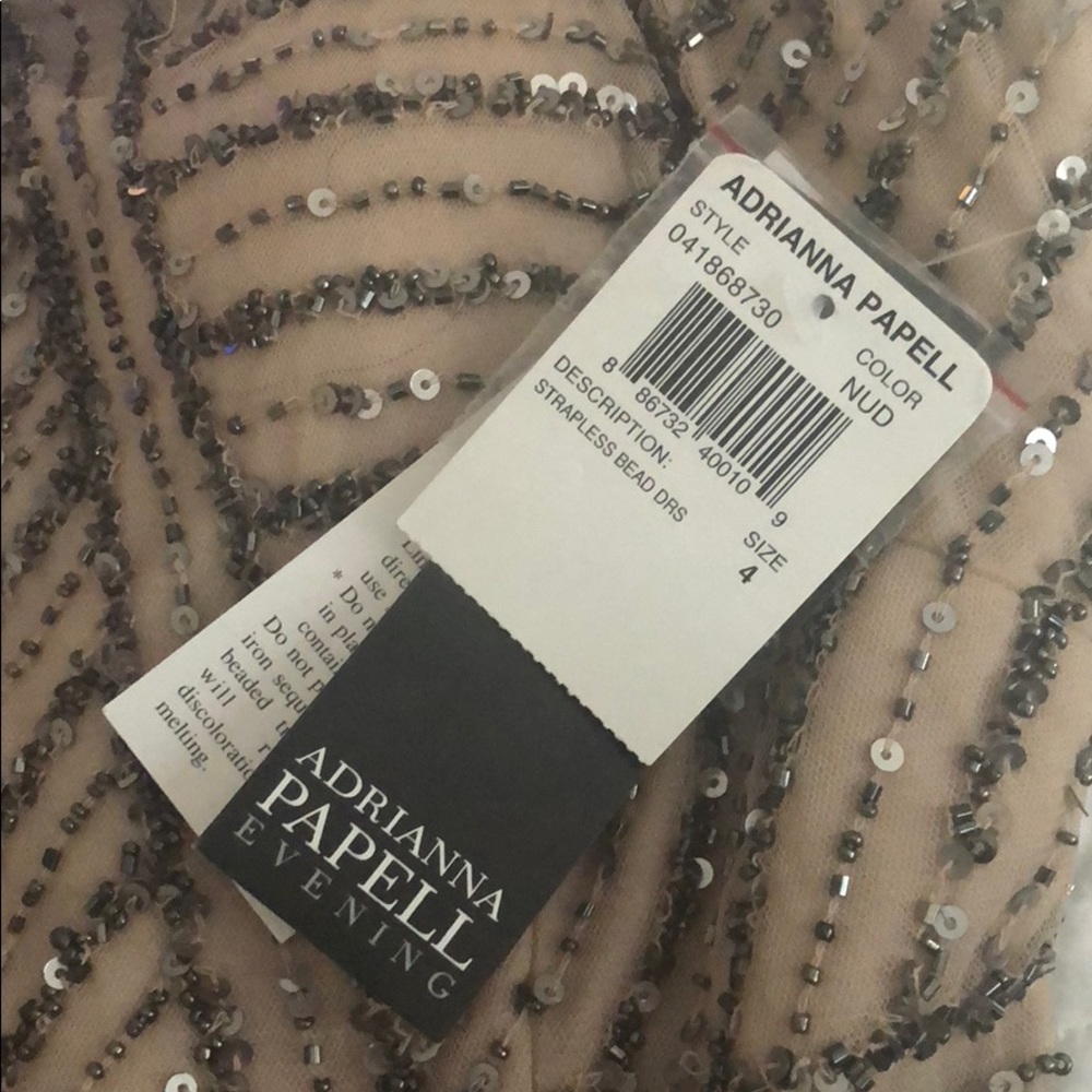 NWT Adrianna Papell Strapless Beaded Dress - Picture 3 of 3